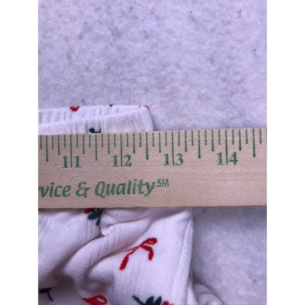 Tiny Talulah Pajama Set Womens Medium White Bow Print Bamboo Ribbed